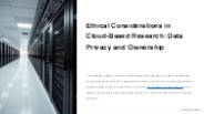 "Ethical Considerations in Cloud-Based Research: Data Privacy and Ownership