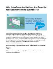 How Salesforce Application Drives Success in Customer-Focused Businesses