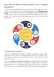 What Role Do Digital Marketing Services Play in Website  Development?