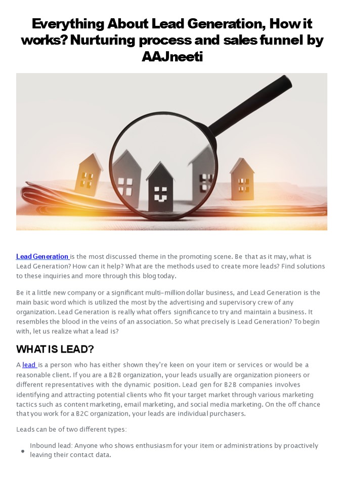 Real estate lead generation