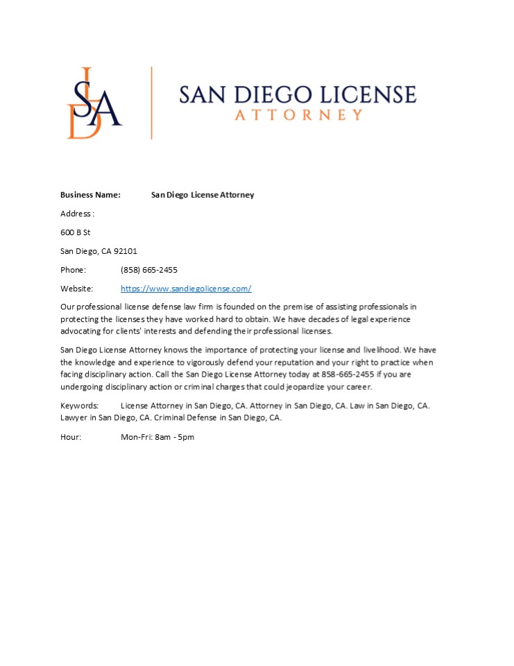 San Diego License Attorney
