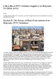 6 Best Hotel IPTV Solution Suppliers in Belgrade, YUGOSLAVIA