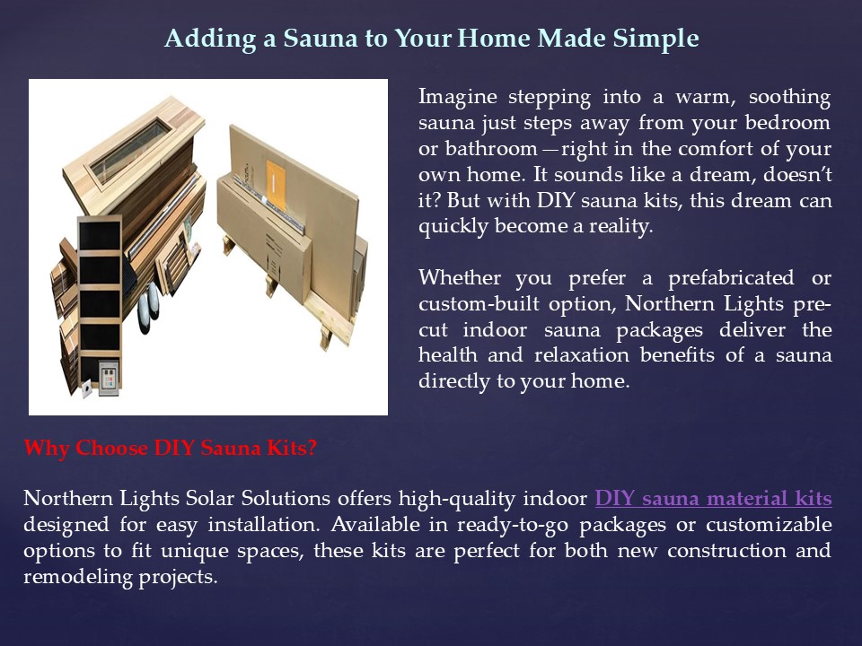 Adding a Sauna to Your Home Made Simple