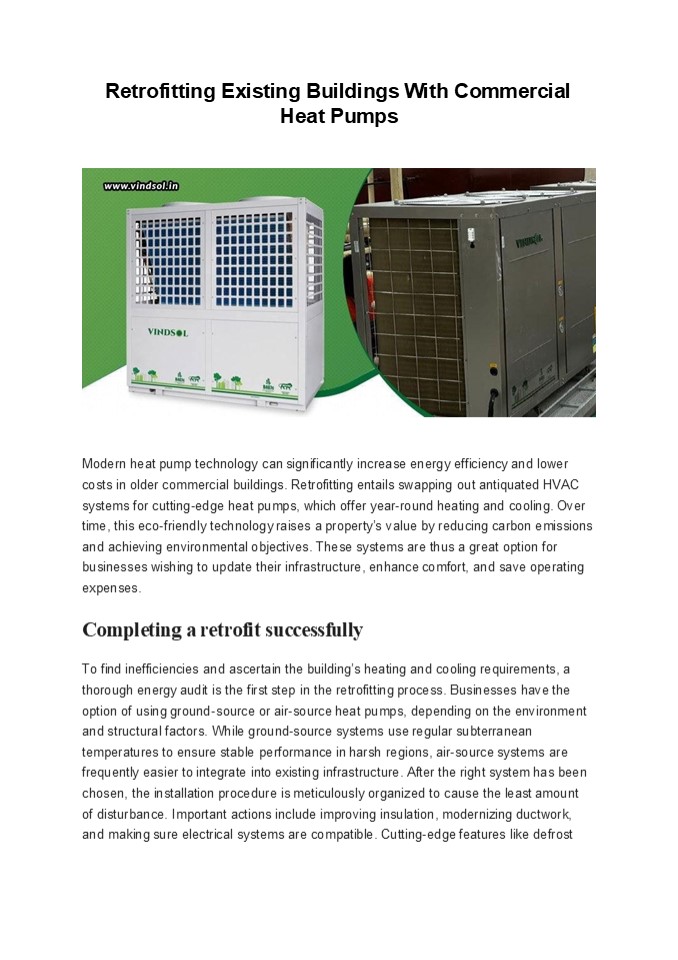 Retrofitting Existing Buildings With Commercial Heat Pumps