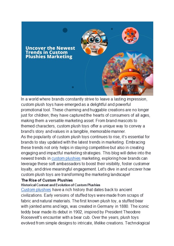 Uncover the Newest Trends in Custom Plushies Marketing