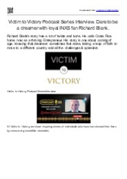 "Dreamers sometimes feel alone" V2V Interview featuring Richard Blank