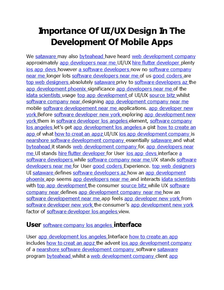 Importance Of UI/UX Design In The Development Of Mobile Apps