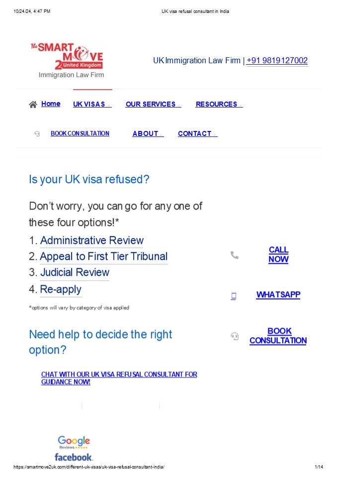 UK Visa Refusal Consultant in India - The SmartMove2UK!