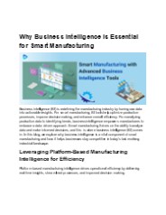 Why Every Smart Manufacturer Needs Business Intelligence Tools