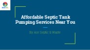 Septic tank pumping