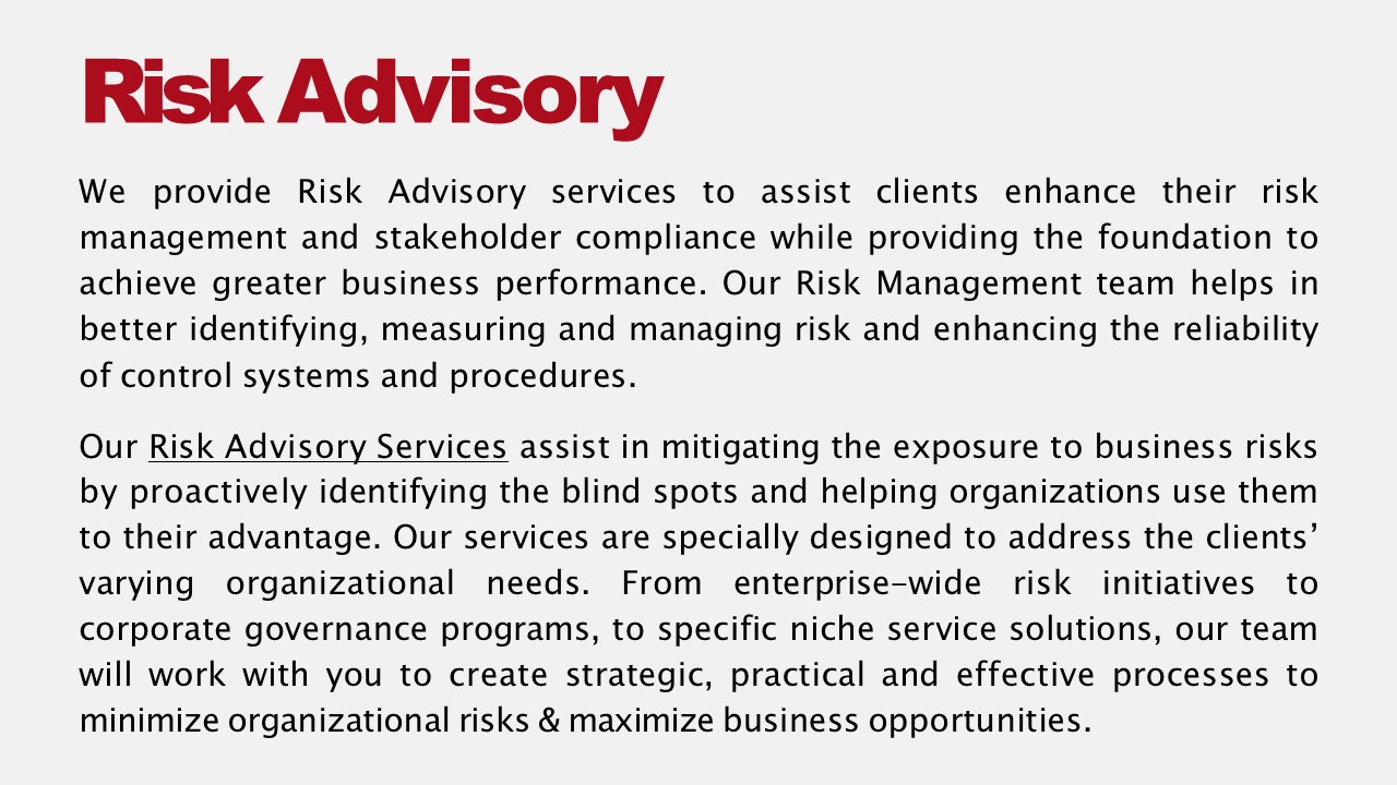 Risk Advisory Services