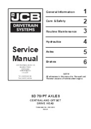 JCB SD70  PT Axles Service Repair Manual Instant Download