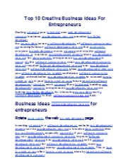 Top 10 Creative Business Ideas For Entrepreneurs