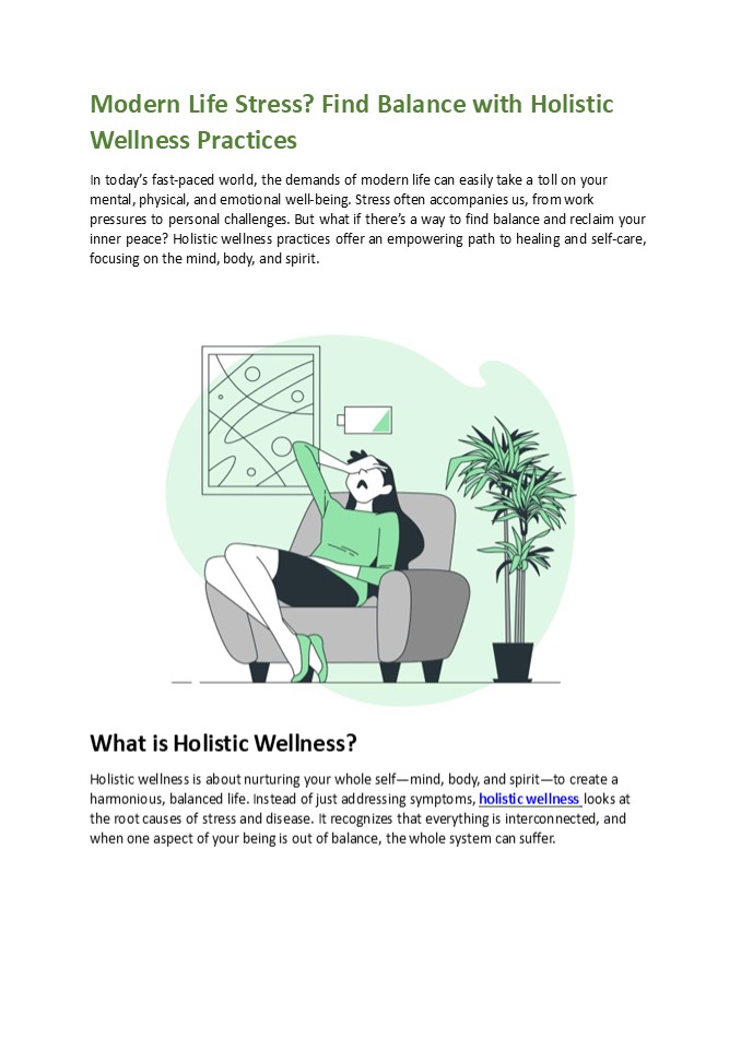 Modern Life Stress? Find Balance with Holistic Wellness Practices