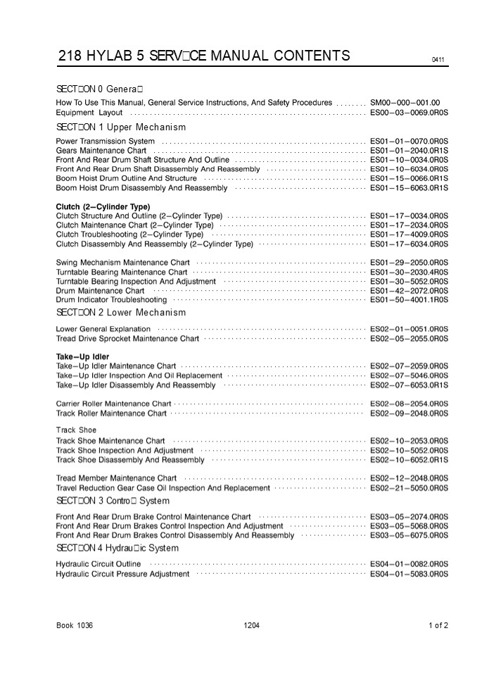 Link Belt 218 HYLAB 5 Crane Service Manual