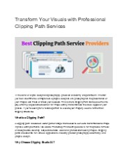 Transform Your Visuals with Professional Clipping Path Services