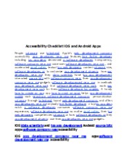 Accessibility Checklist iOS and Android Apps