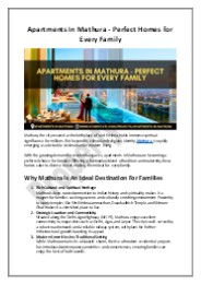 Affordable Apartments In Mathura With World-Class Amenities