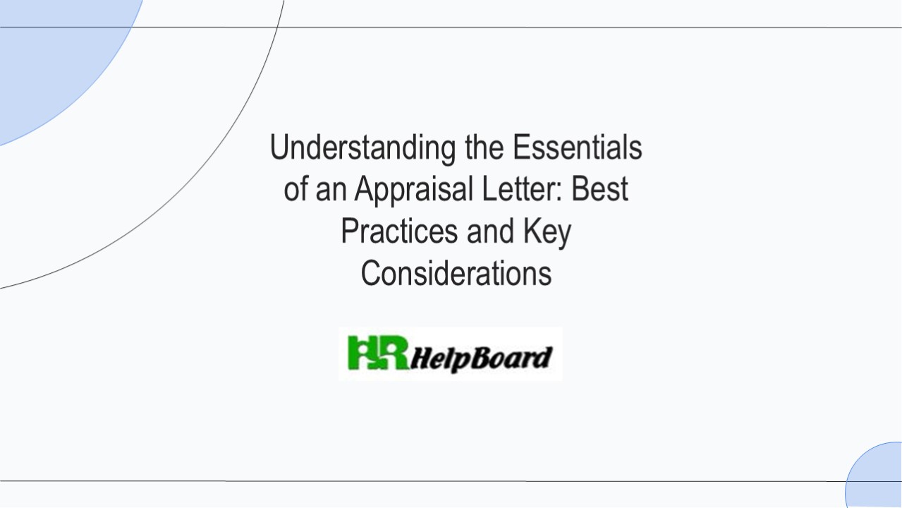 Appraisal Letter , Performance Appraisal Letter