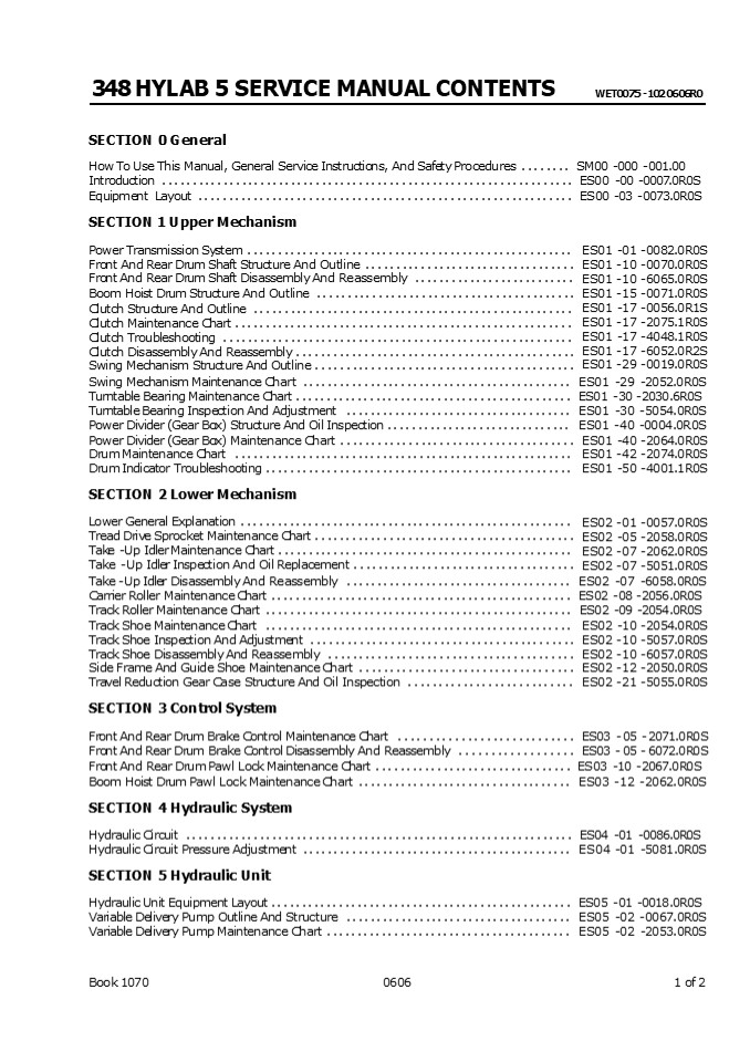 Link Belt 348 HYLAB 5 Crane Service Manual