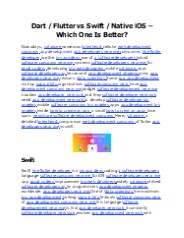 Dart / Flutter vs Swift / Native iOS – Which One Is Better?