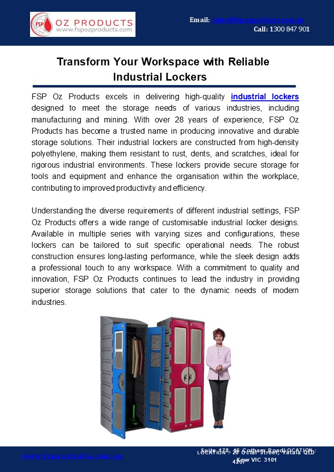 Transform Your Workspace with Reliable Industrial Lockers