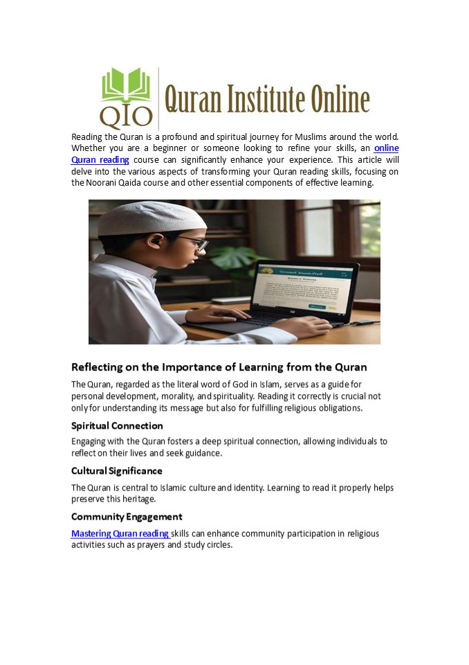 Transform Your Quran Reading Skills: The Ultimate Quran Reading Course