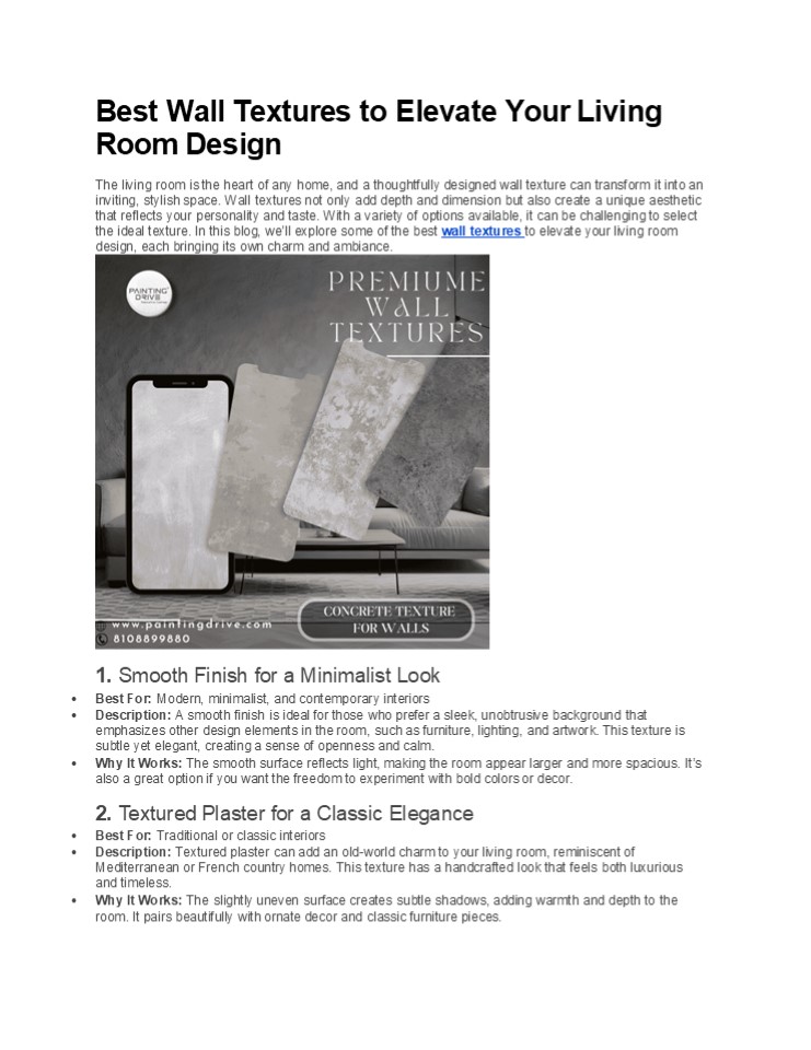 Transform Your Living Room with Stunning Wall Textures