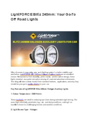 LightFORCE Blitz 240mm: Your Go-To Off Road Lights