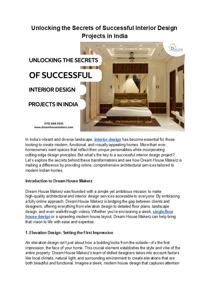 Unlocking the Secrets of Successful Interior Design Projects in India