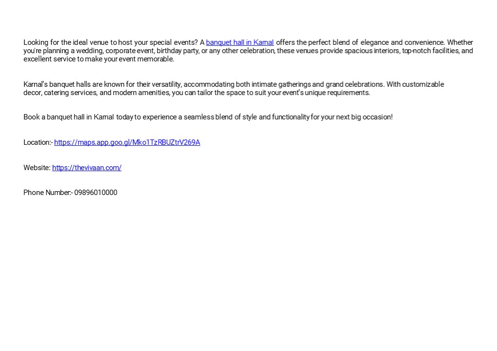 Banquet Hall in Karnal