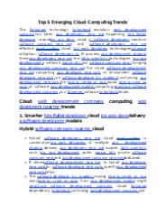 Top 5 Emerging Cloud Computing Trends