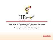 Freedom to Operate Search Services | FTO Search | IIP Search