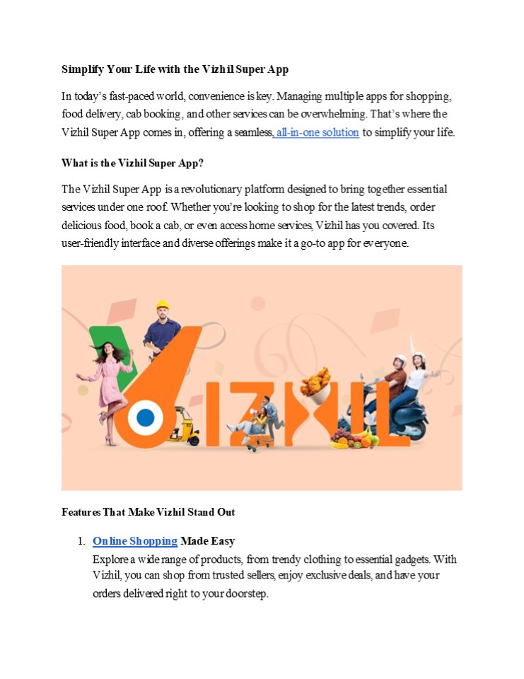 Simplify Your Life with the Vizhil Super App