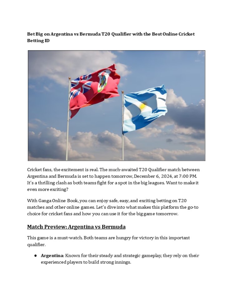 Argentina vs Bermuda T20 Qualifier Match