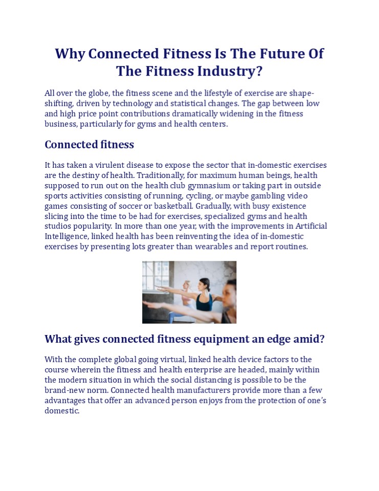 Why Connected Fitness Is The Future Of The Fitness Industry?