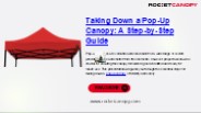 How Do You Take Down a Pop up Canopy?