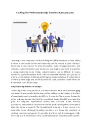 Crafting The Perfect Leadership Team For Startup Success