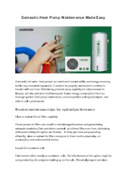 Domestic Heat Pump Maintenance Made Easy