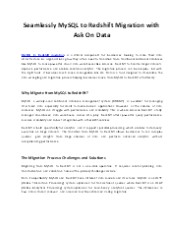 Seamlessly MySQL to Redshift Migration with Ask On Data
