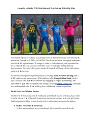 Australia vs India T20 Match