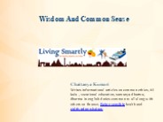 Wisdom And Common Sense
