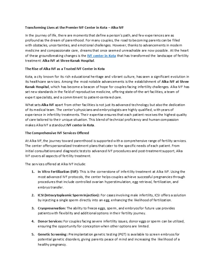 ivf center in kota