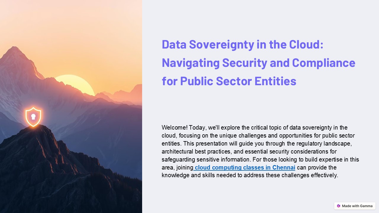 Data Sovereignty in the Cloud: Navigating Security and Compliance for Public Sector Entities