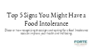 Top 5 Signs You Might Have a Food Intolerance