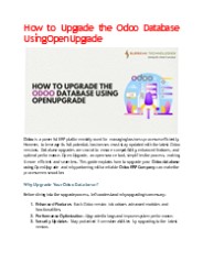 How to Upgrade the Odoo Database Using OpenUpgrade