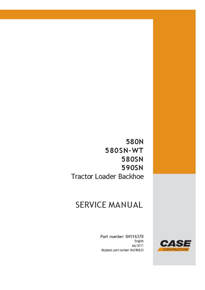 CASE 590SN TRACTOR LOADER BACKHOE Service Repair Manual Instant Download