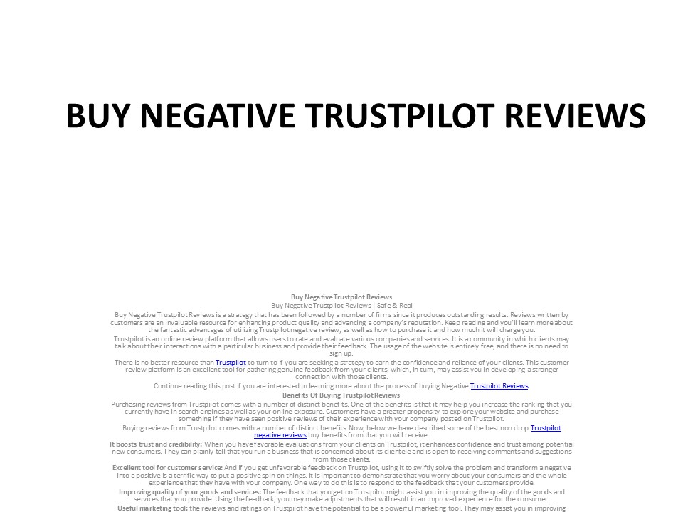 Buy Negative Trustpilot Reviews (2)