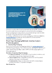 Comprehensive Guide to Custom Plushies Packaging Methods and Best Practices