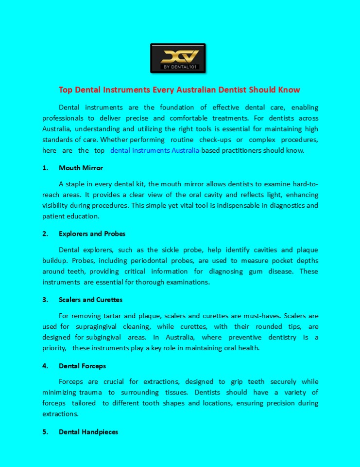 Top Dental Instruments Every Australian Dentist Should Know